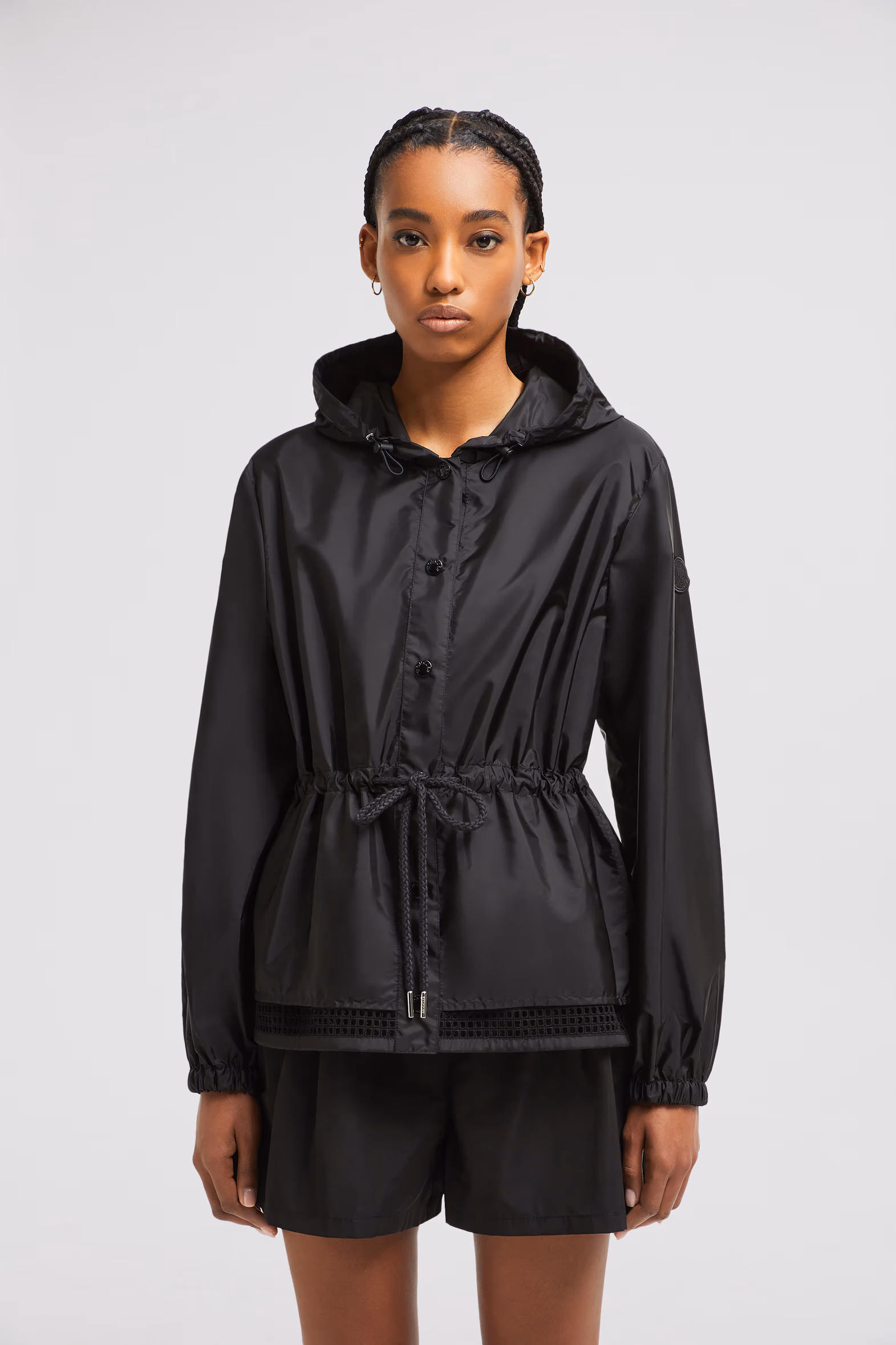 Rochebonne Hooded Taffeta Jacket Women Black Moncler 3